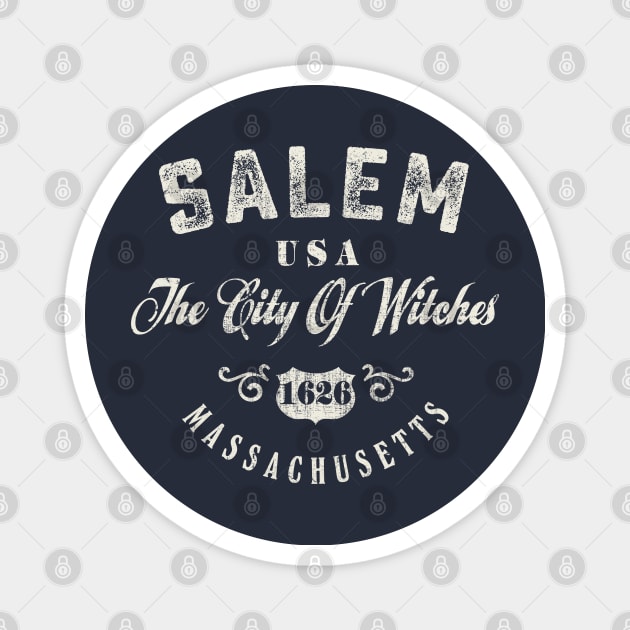 Salem The City Of Witches Massachusetts Vintage Magnet by Designkix